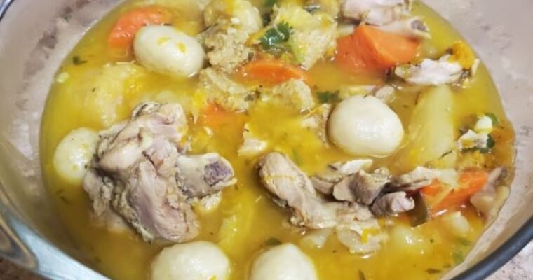 Chicken Soup with Dumplings Caribbean Style